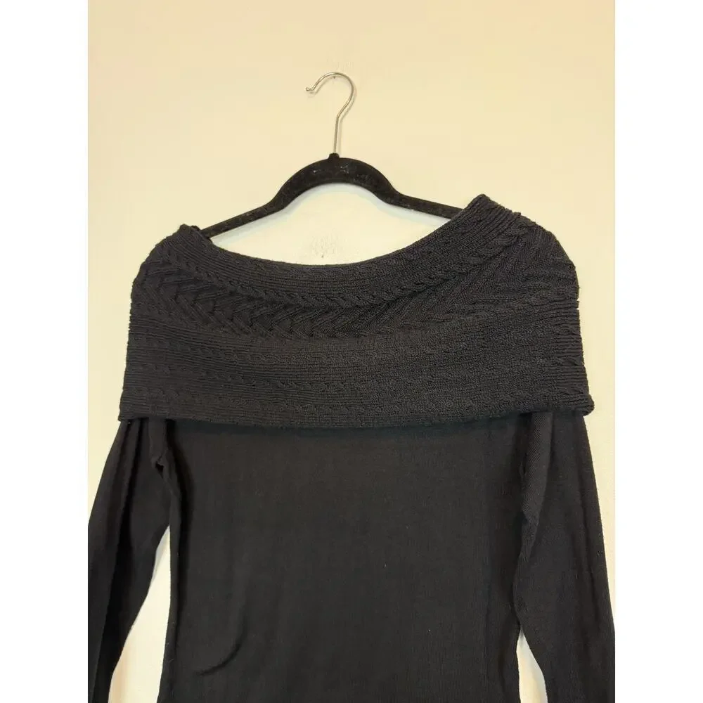 White House BLack market black off the shoulder black sweater SM